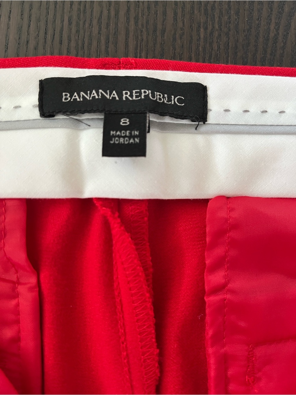 Banana Republic Sloan Red Tailored Straight-Leg Trousers Size 8 - Picture 9 of 13